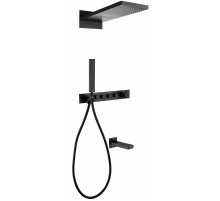 Душевая система Abber Rund AF8753B с термостатом Черная матовая