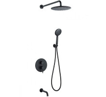 Душевая система Abber Wasser Kreis AF8117B Черная матовая