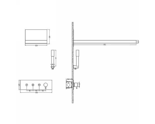 Душевая система Boheme Fusion 130-BG Черная Золото