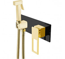 Гигиенический душ со смесителем Boheme Q 147-BG Черный Золото