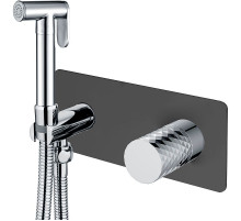 Гигиенический душ со смесителем Boheme Stick 127-BCR Черный матовый Хром