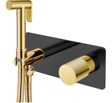 Гигиенический душ со смесителем Boheme Stick 127-BG.2 Черный матовый Золото