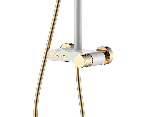 Santeh-Crystal.ru: Душевая система Boheme Stick 128-WG Белая Золото Купить Душевая система Boheme Stick 128-WG Белая Золото в магазине сантехники Santeh-Crystal.ru