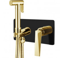 Гигиенический душ со смесителем Boheme Venturo 387-B Золото Черный