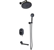 Душевая система Bronze de Luxe Scandi 14582B Черная матовая