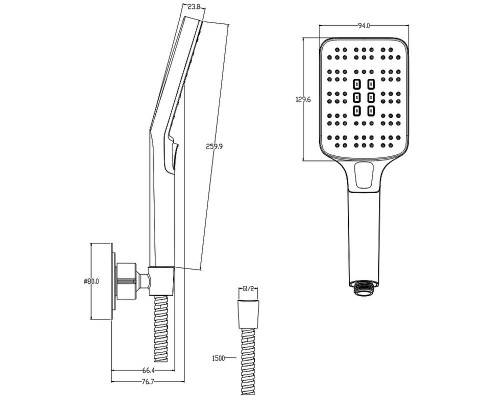 Приобрести Душевой гарнитур Cersanit Ferro 64085 Хром в магазине сантехники Santeh-Crystal.ru