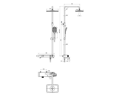Приобрести Душевая система Cersanit Vivo 64089 с термостатом Хром в магазине сантехники Santeh-Crystal.ru
