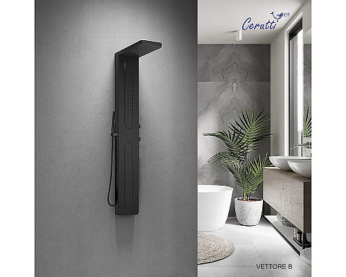 Santeh-Crystal.ru: Душевая панель Cerutti SPA Vettore B CT8993 с гидромассажем Черная матовая Купить Душевая панель Cerutti SPA Vettore B CT8993 с гидромассажем Черная матовая в магазине сантехники Santeh-Crystal.ru