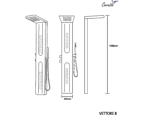 Santeh-Crystal.ru: Душевая панель Cerutti SPA Vettore B CT8993 с гидромассажем Черная матовая Купить Душевая панель Cerutti SPA Vettore B CT8993 с гидромассажем Черная матовая в магазине сантехники Santeh-Crystal.ru