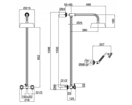 Душевая система Cezares Olimp OLIMP-CD-01-Sw Хром