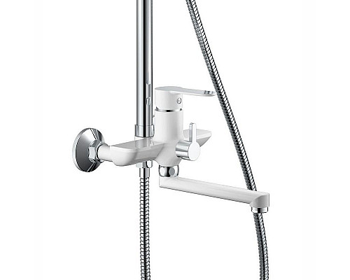 Приобрести Душевая система Haiba HB24557-8 Белый Хром в магазине сантехники Santeh-Crystal.ru