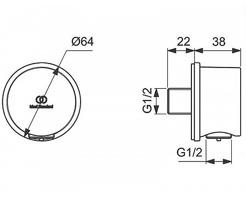Купить Шланговое подключение Ideal Standard Ideal Rain BC808AA Хром в магазине сантехники Santeh-Crystal.ru