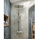 Приобрести Душевая система Ideal Standard Ideal Rain Luxe Cube Evo Jet A6986AA с термостатом Хром в магазине сантехники Santeh-Crystal.ru