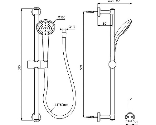 Santeh-Crystal.ru: Душевой гарнитур Ideal Standard Ideal Rain Soft BD142XG Черный матовый Купить Душевой гарнитур Ideal Standard Ideal Rain Soft BD142XG Черный матовый в магазине сантехники Santeh-Crystal.ru