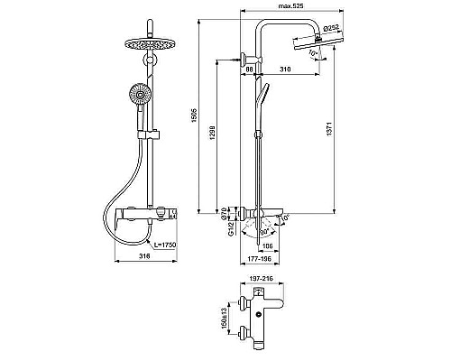 Santeh-Crystal.ru: Душевая система Ideal Standard Idealrain Eco Evo B2267AA Хром Купить Душевая система Ideal Standard Idealrain Eco Evo B2267AA Хром в магазине сантехники Santeh-Crystal.ru