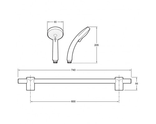Приобрести Душевой гарнитур Jacob Delafon Citrus E12907-CP Хром в магазине сантехники Santeh-Crystal.ru