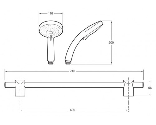 Купить Душевой гарнитур Jacob Delafon Citrus E12920-CP Хром в магазине сантехники Santeh-Crystal.ru