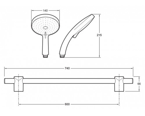 Заказать Душевой гарнитур Jacob Delafon Citrus E12980-CP Хром в магазине сантехники Santeh-Crystal.ru