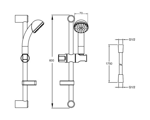 Заказать Душевой гарнитур Jacob Delafon Eco E14320-CP Хром в магазине сантехники Santeh-Crystal.ru