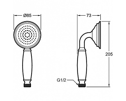 Купить Ручной душ Jacob Delafon Louise E24366-CP Хром в магазине сантехники Santeh-Crystal.ru
