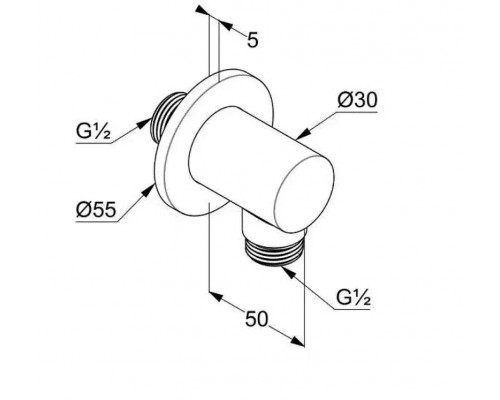 Шланговое подключение Kludi A-Qa 65547N5-00 цвет Никель брашированный