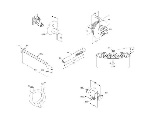 Душевая система Kludi Bozz 38658N076 Золото брашированное