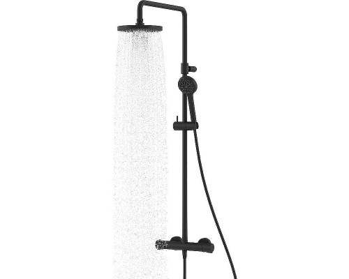 Душевая система Kludi Logo Dual Shower System 6808239-00 с термостатом Черная матовая