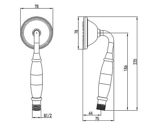 Купить Ручной душ Lemark LM8007B Бронза в магазине сантехники Santeh-Crystal.ru
