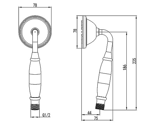 Приобрести Ручной душ Lemark LM8007G Золото в магазине сантехники Santeh-Crystal.ru