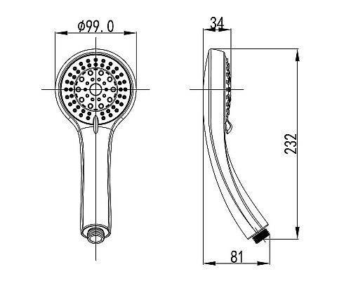 Заказать Ручной душ Lemark LM8021C Хром в магазине сантехники Santeh-Crystal.ru