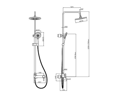 Заказать Душевая система Lemark Minima LM3862C Хром в магазине сантехники Santeh-Crystal.ru