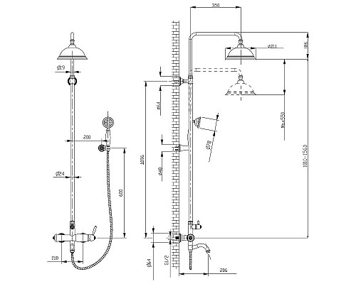 Купить Душевая система Lemark Spark LM6762RG Розовое золото в магазине сантехники Santeh-Crystal.ru