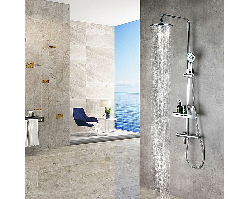 Приобрести Душевая система Lemark Tropic LM7010C с термостатом Хром в магазине сантехники Santeh-Crystal.ru