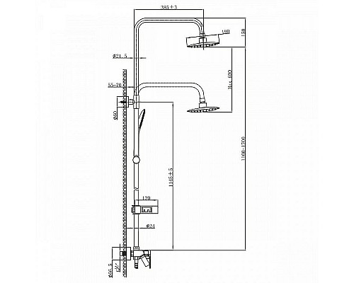 Приобрести Душевая система Lemark Tropic LM7002BL Черный в магазине сантехники Santeh-Crystal.ru