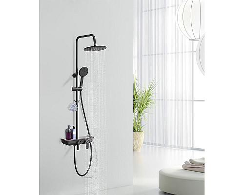 Заказать Душевая система Lemark Tropic LM7012BL Черная матовая в магазине сантехники Santeh-Crystal.ru