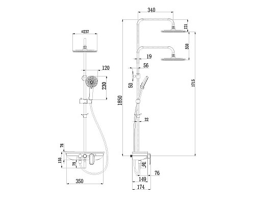 Заказать Душевая система Lemark Tropic LM7012BL Черная матовая в магазине сантехники Santeh-Crystal.ru