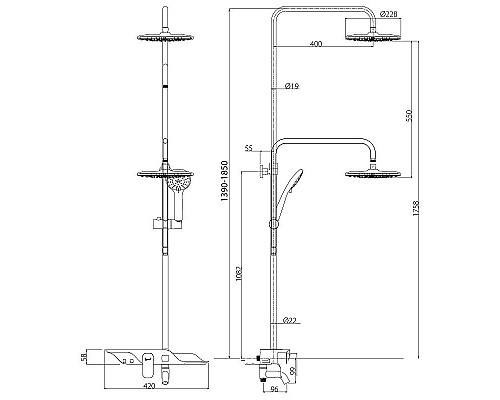 Приобрести Душевая система Lemark Tropic LM7003C Хром в магазине сантехники Santeh-Crystal.ru