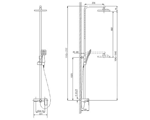 Заказать Душевая система Lemark Tropic LM7005C Хром в магазине сантехники Santeh-Crystal.ru