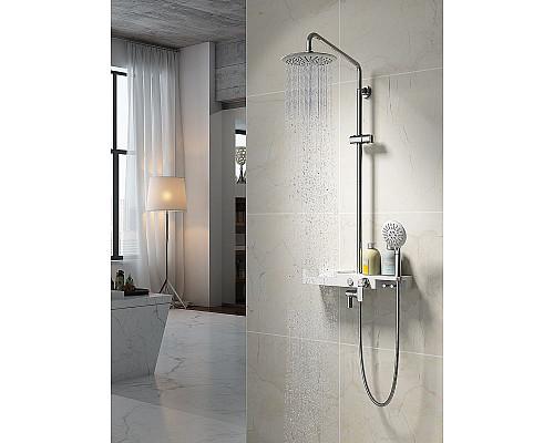 Купить Душевая система Lemark Tropic LM7007C Хром Белый в магазине сантехники Santeh-Crystal.ru