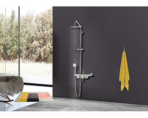 Приобрести Душевая система Lemark Tropic LM7008C с термостатом Хром Белый в магазине сантехники Santeh-Crystal.ru