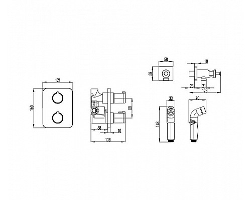 Купить Гигиенический душ со смесителем Lemark Yeti LM7820C Хром в магазине сантехники Santeh-Crystal.ru