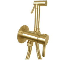 Гигиенический душ со смесителем Paffoni Tweet Round ZDUP110HGSP Золото медовое брашированное