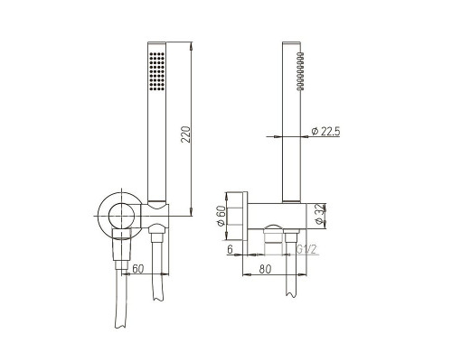 Купить Душевой гарнитур Paini 53PZ440TTAS Черный матовый в магазине сантехники Santeh-Crystal.ru