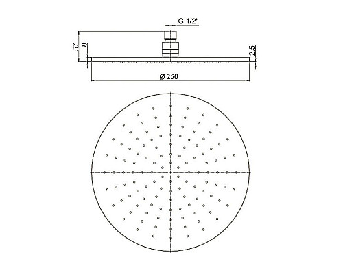 Купить Верхний душ Paini 50PZ759TT25 Черный матовый в магазине сантехники Santeh-Crystal.ru