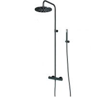 Душевая система Paini Cox 78PZ689THTT с термостатом Черная матовая