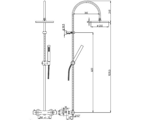 Заказать Душевая система Paini Cox 78CR689THABS1KM Хром в магазине сантехники Santeh-Crystal.ru