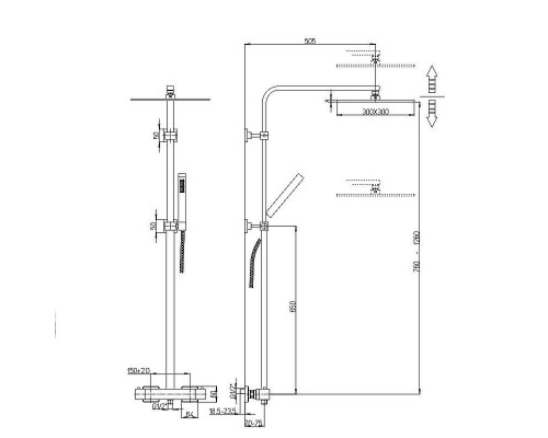 Приобрести Душевая система Paini Dax 84CR689THSQ4P1 Хром в магазине сантехники Santeh-Crystal.ru