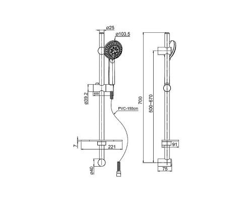 Приобрести Душевой гарнитур Paini Magia 50CR124/P19 Хром в магазине сантехники Santeh-Crystal.ru
