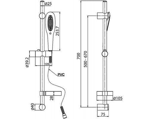 Заказать Душевой гарнитур Paini Parma 50CR124/P16 Хром в магазине сантехники Santeh-Crystal.ru