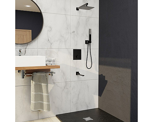 Заказать Душевая система RGW Shower Panels SP-371B 511408371-04 с термостатом Черная матовая в магазине сантехники Santeh-Crystal.ru